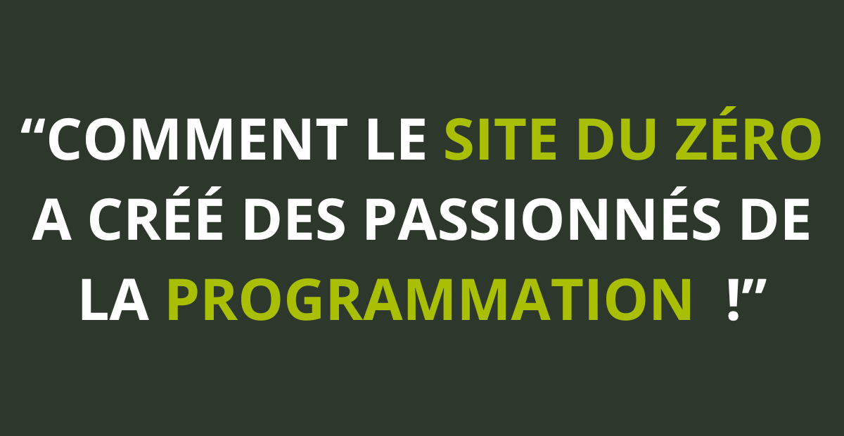 Comment le Site du Zéro a forgé des passionnés de la Programmation 🎉